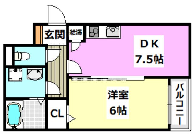 ART TENDO イースト(1DK/2階)の間取り写真