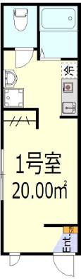 リベルテ横濱(ワンルーム/3階)の間取り写真