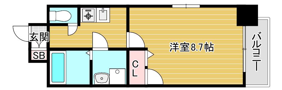 エスリード大阪天満宮(1K/10階)の間取り写真