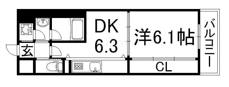 グランエターナ京都(1DK/2階)の間取り写真