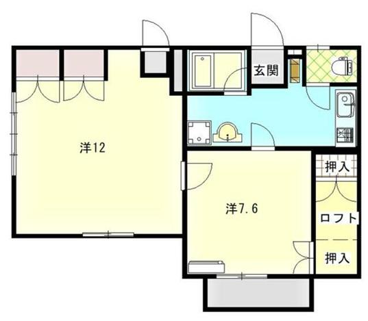 パークサイド赤石(2K/1階)の間取り写真