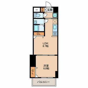 雅ビル(1LDK/5階)の間取り写真