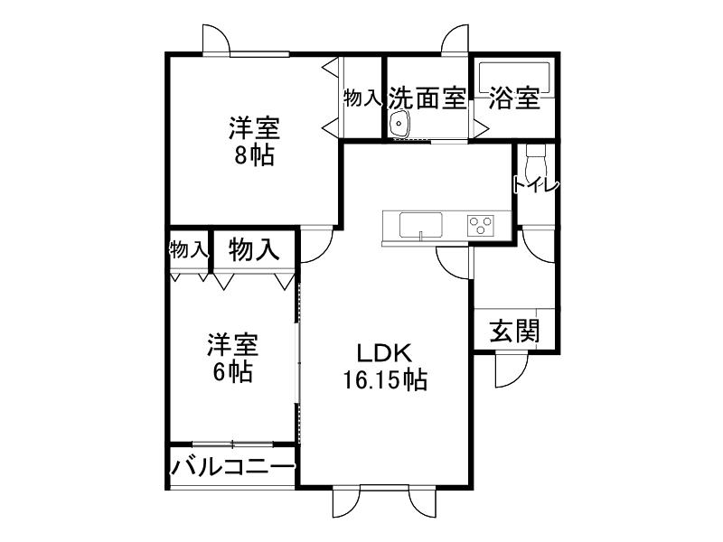 GEOII(2LDK/2階)の間取り写真