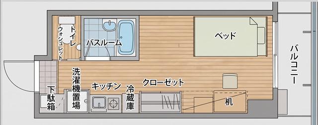 DECO HOUSE 神戸女子学生会館(ワンルーム/6階)の間取り写真