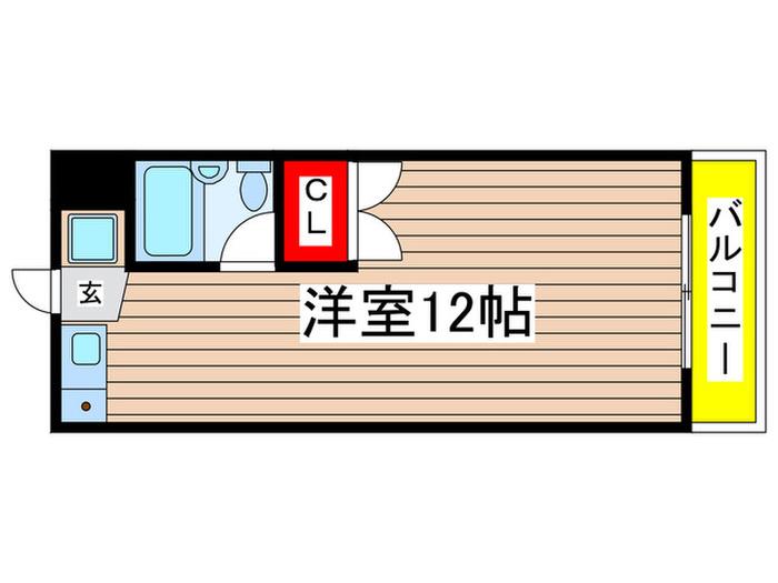 パークサイド樹里(ワンルーム/3階)の間取り写真