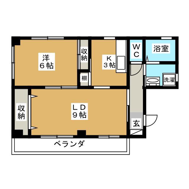 クローバーハイム瑞江II(1LDK/2階)の間取り写真
