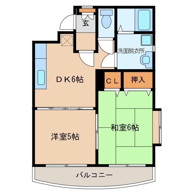 セルシオマンション(2DK/3階)の間取り写真
