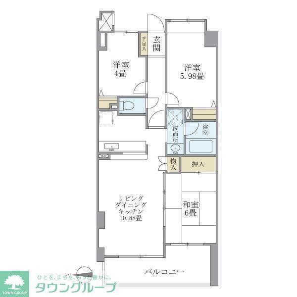 プランヴェール入間霞川(3LDK/3階)の間取り写真