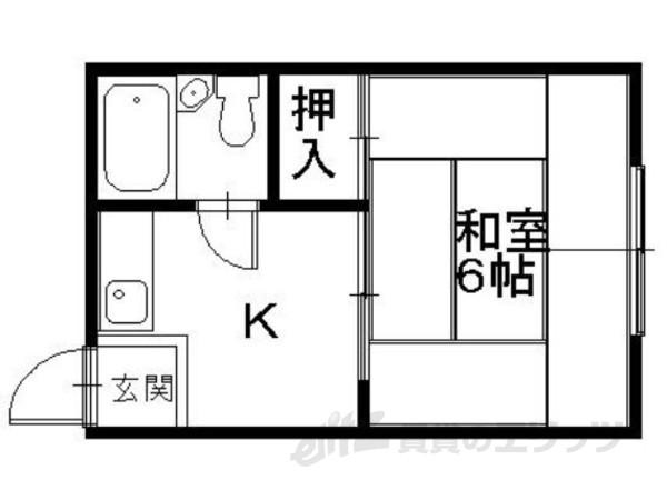 コーポ北野(1K/1階)の間取り写真