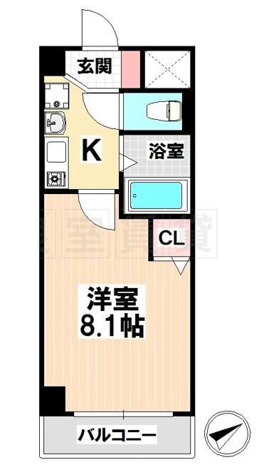 PLAGE HIMURO(1K/2階)の間取り写真