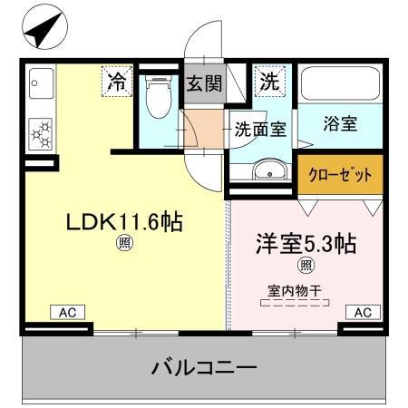 BRANSIA小篠原(1LDK/2階)の間取り写真