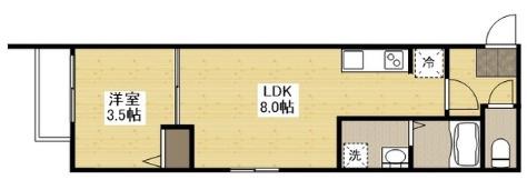月光古江西町(1LDK/1階)の間取り写真