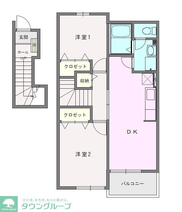 エトワールI(2LDK/2階)の間取り写真