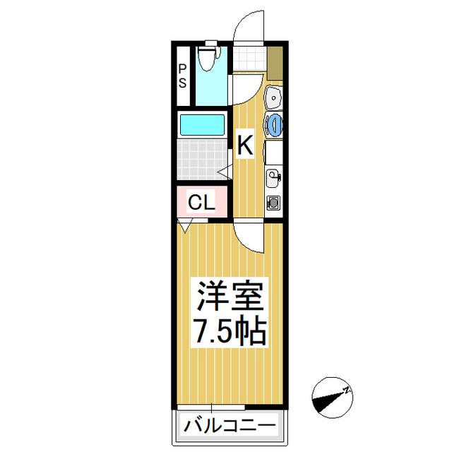 シュトラーレ(1K/2階)の間取り写真