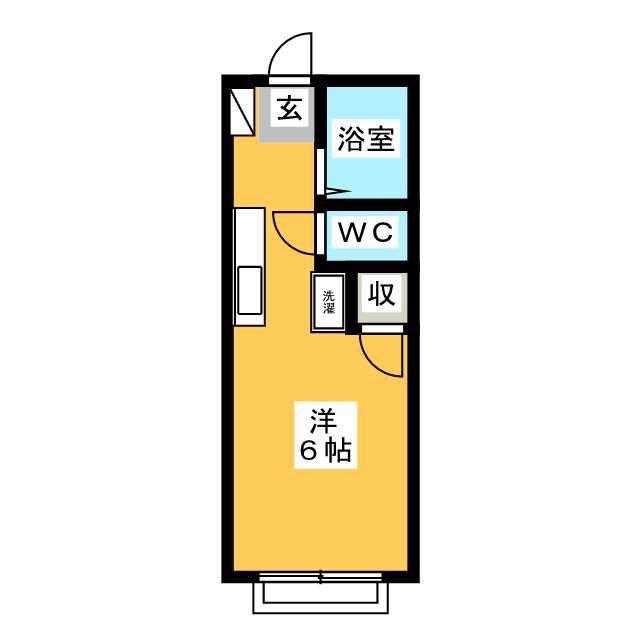 ジュネスI(ワンルーム/2階)の間取り写真