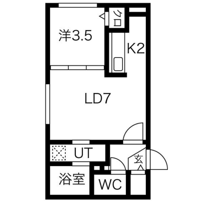ブリシャール(1LDK/2階)の間取り写真