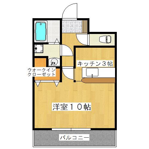 アスティオンY(1K/4階)の間取り写真