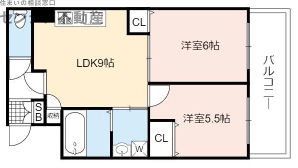 アドバンス松田III番館(2DK/2階)の間取り写真