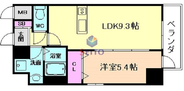 S-KIIEN FUKUSHIMA(1LDK/2階)の間取り写真