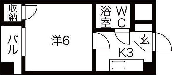 水上ハイム(1K/4階)の間取り写真
