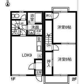 DUPLEX国王65(2LDK/1階)の間取り写真