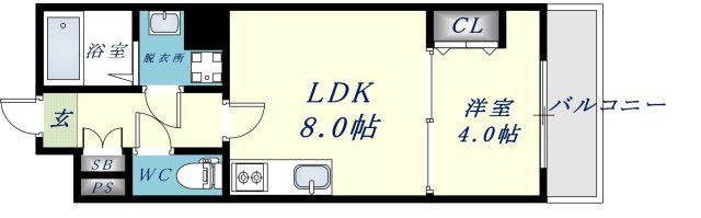 カーサMITO(1LDK/5階)の間取り写真