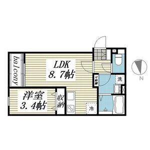 FSモダンテラス(1LDK/2階)の間取り写真