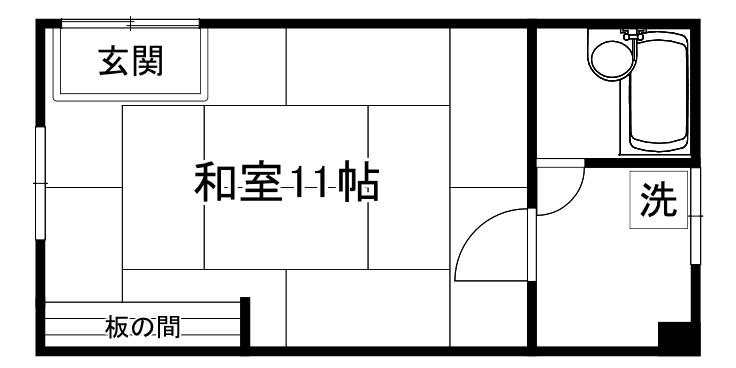ニューサニービル(ワンルーム/2階)の間取り写真