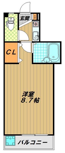 獅堀ハイツ(1K/3階)の間取り写真