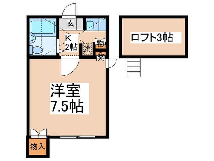 パークハウス89(1K/2階)の間取り写真