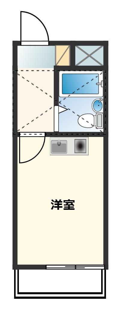 ホワイトヒルズ(ワンルーム/1階)の間取り写真