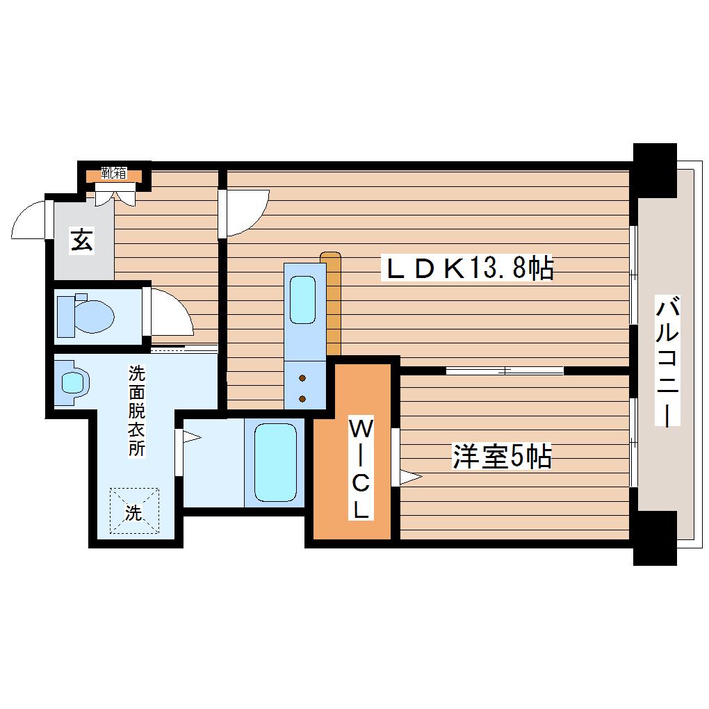 KANON SENDAI(1LDK/5階)の間取り写真