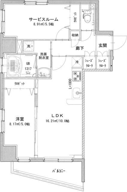 ヴィクトワール・フルーヴⅥ(1SLDK/3階)の間取り写真