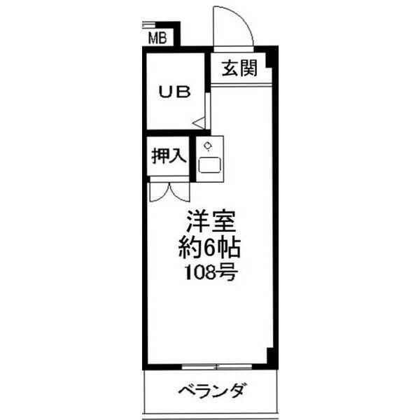 ベルメゾン・ロゼ(ワンルーム/5階)の間取り写真