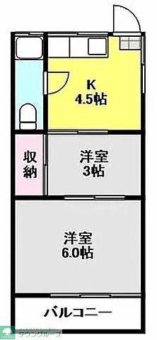 東荘(2K/1階)の間取り写真