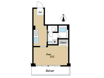セントラル青山(1K/6階)の間取り写真