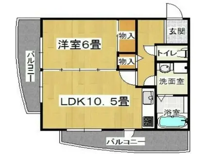 キャニスコート上新庄(1LDK/9階)の間取り写真