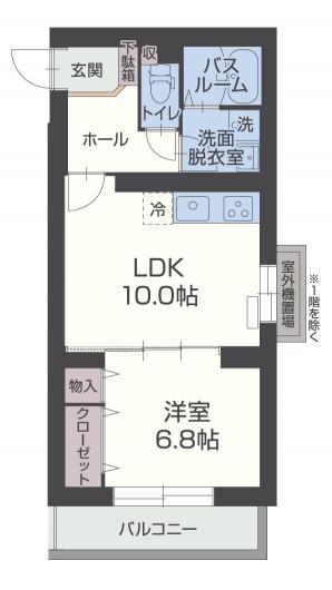 アステール(1LDK/3階)の間取り写真