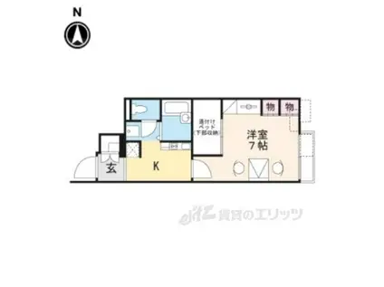 レオパレス藤の木Ⅱ(1K/1階)の間取り写真