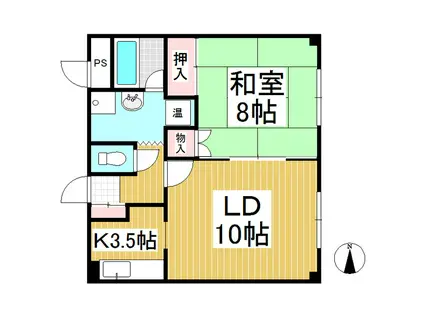 ノヤマビル(1LDK/3階)の間取り写真