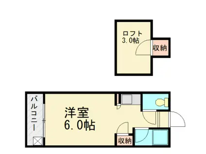 ウイング和白東A(1K/2階)の間取り写真