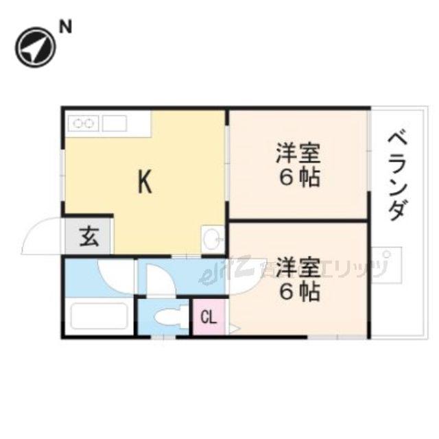 藤原ハイツ(2DK/1階)の間取り写真