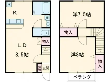 サンウエスト(2LDK/1階)の間取り写真