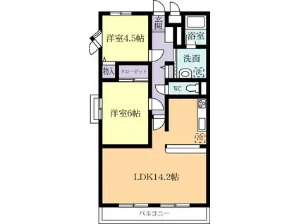 グレイスコートIII(2LDK/1階)の間取り写真