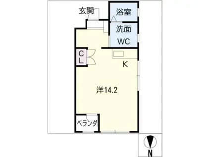 UD翔 東鶉(ワンルーム/4階)の間取り写真