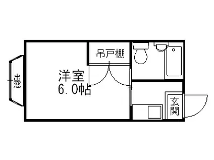 ロイヤル柏原(1K/2階)の間取り写真