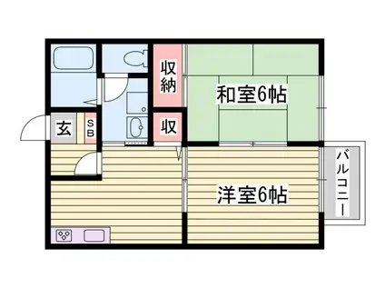 メゾン・リバーII(2K/2階)の間取り写真