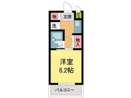 マンション三木(1K/3階)の間取り写真