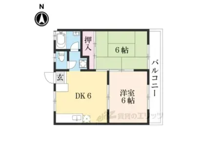 アクティ比叡(2DK/2階)の間取り写真