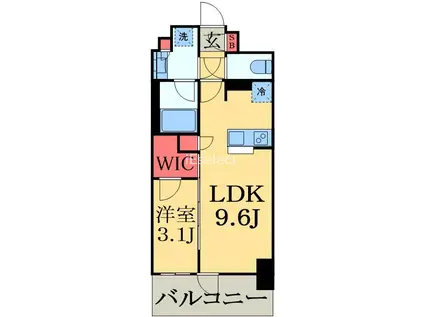 オーパスレジデンス千葉駅前(1LDK/2階)の間取り写真